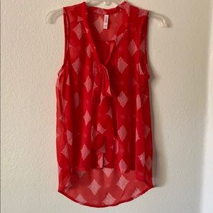 Red chiffon tank top